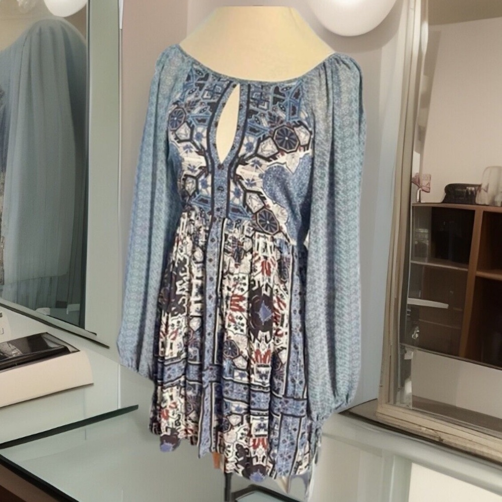 Vintage Boho BabyDoll Dress Keyhole Front Size 2 Free People